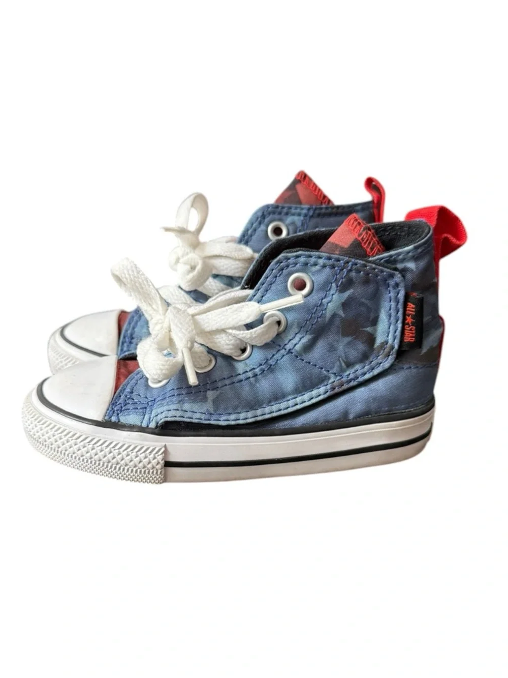 Converse Unisex Infant 6 Chuck Taylor All Star High Top Sneakers Red Blue USA